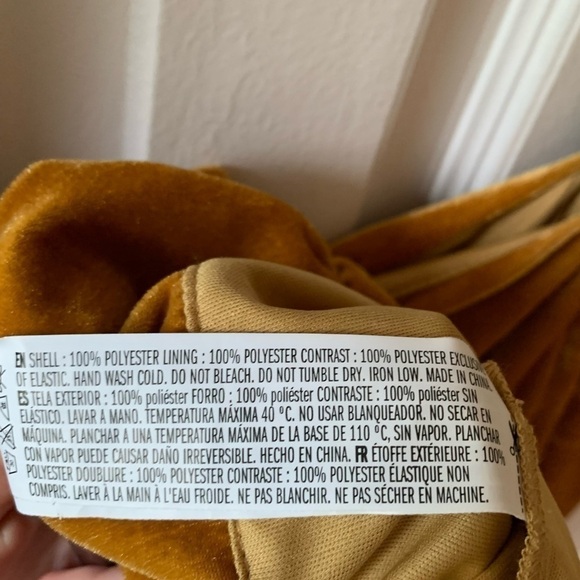 Endless Rose Ruched Long Sleeve Velvet Bodycon Dress Yellow - Picture 11 of 12